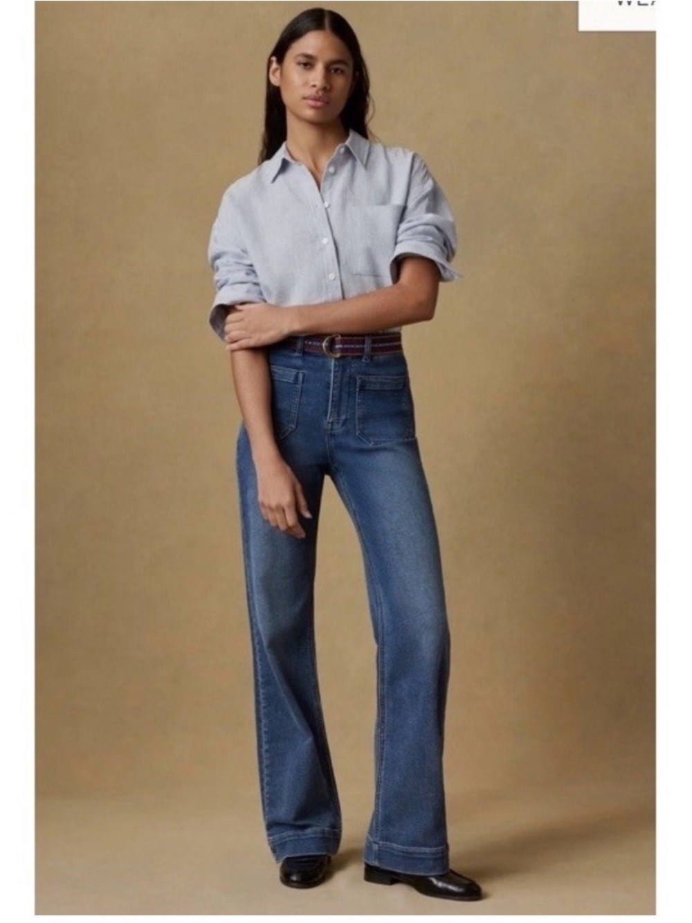 Faherty stretch Terry wide leg jeans, size 28